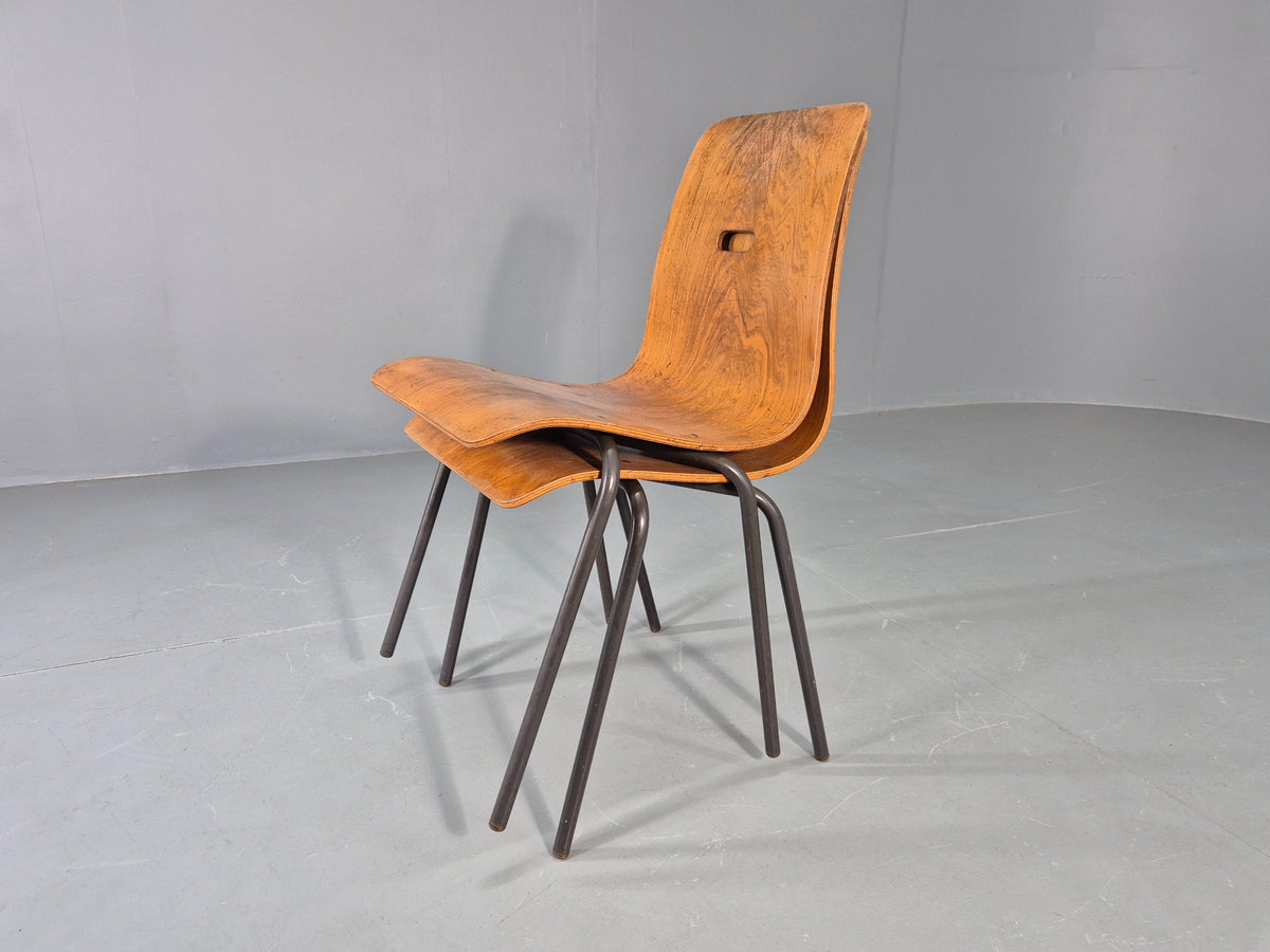 2 Vintage Robin Day Q Stak Chairs for Hille 1950s Design MCM Retro EB13130