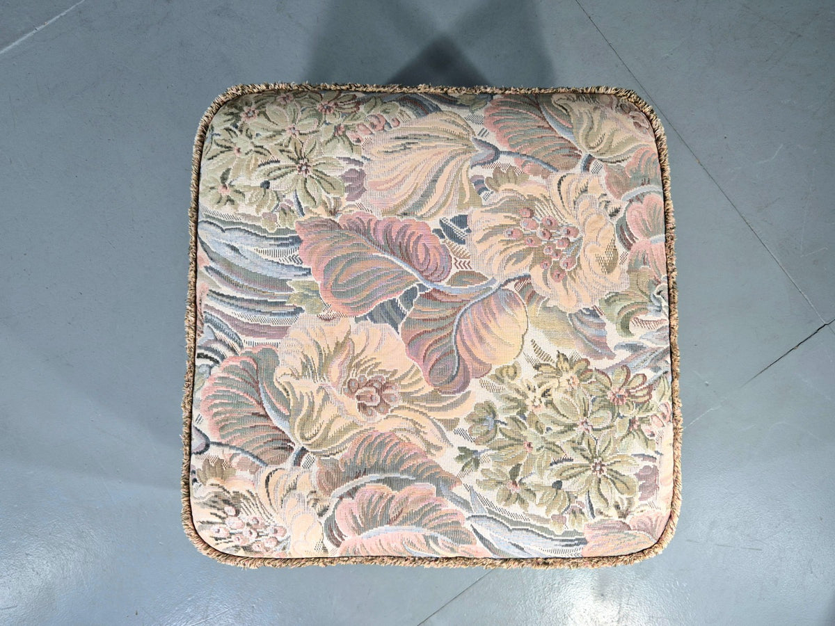 Vintage Ercol Cloisters Range Footstool Floral Cotton Upholstery EB12918