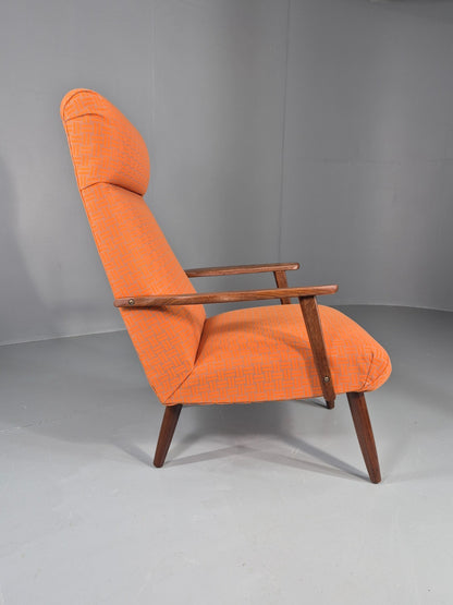 Vintage Danish Lounge Chair Teak Frame Mid Century New Upholstery EB8210 MNOR