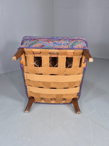 Vintage Danish Art Deco Armchair with 1980s Purple Makeover Retro MCM EB12763