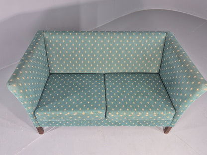 Vintage Danish Mid Century 2 Seater Sofa 1980s Retro Green EB12539