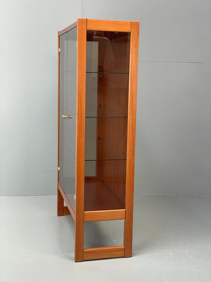 Vintage 1960s Shelving Unit Glazed Solid Teak Turnidge Of London EB12207