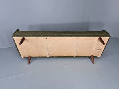 Vintage 3 Seater Thams Sofa Mid Century Green Wool Teak Paws 1960s Retro EB12390