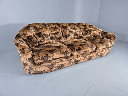 Vintage 1970s 3 Seater Englender Sofa Floral Browns Original Condition EB12272