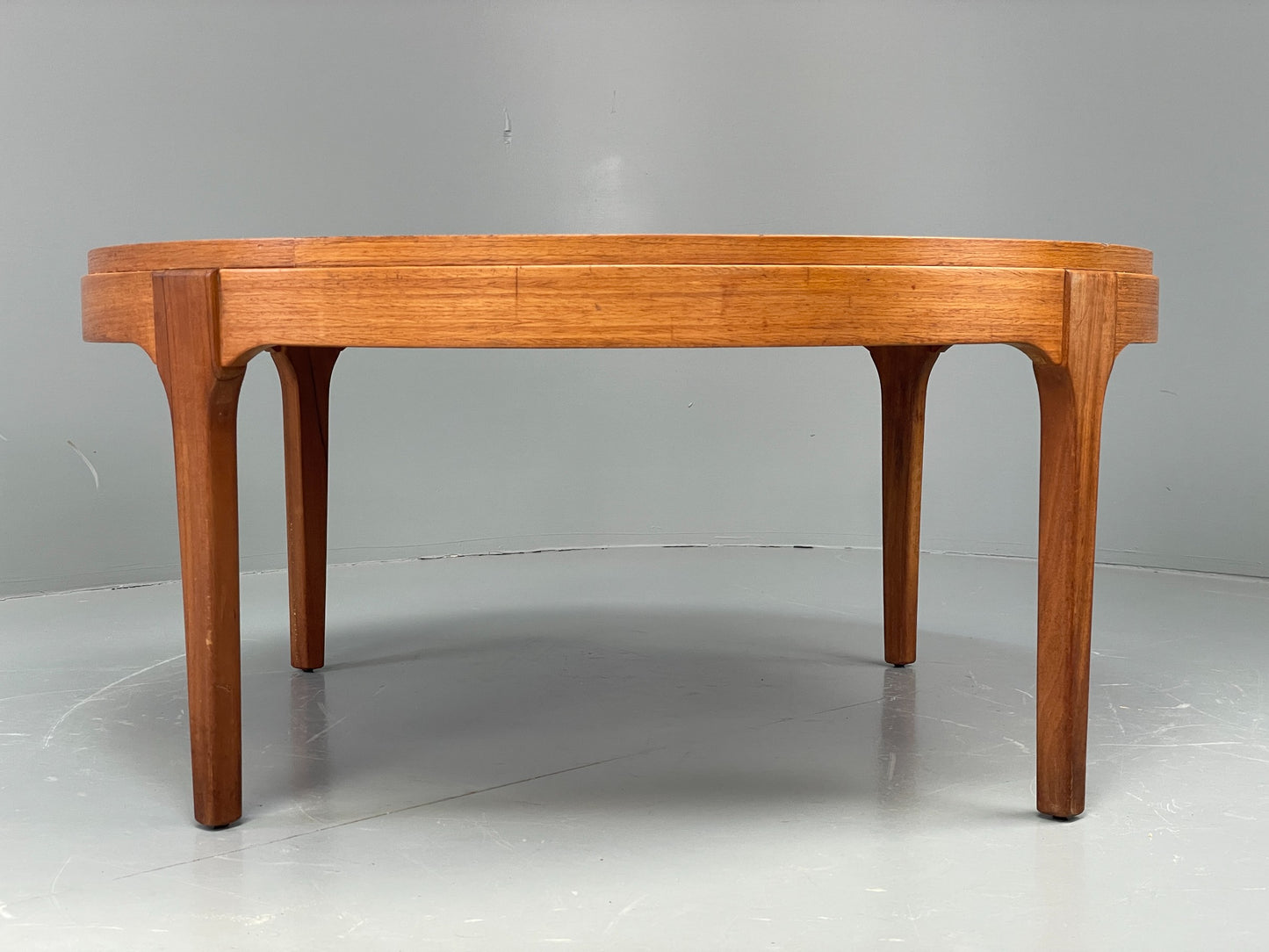 Vintage Circular Coffee Table By Stonehill 1960s Retro Teak Quartered EB12200