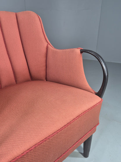 Vintage Danish Lounge Chair 1940s Design Viggo Jorgensen Attrb 1950s EB12761