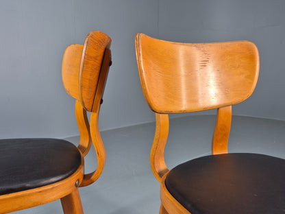 2 Vintage 1960s Dining Chairs with Bentwood Backs Apersite Brand Retro EB12224