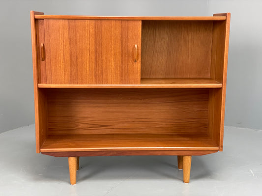 Vintage Teak Bookcase 1970s Retro Sliding Doors Gibbs Furniture Shelving EB13153