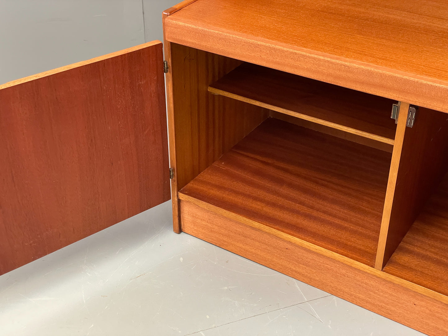 Vintage Teak Wall Unit Jentique 1970s Retro Shelving Glazed EB11972