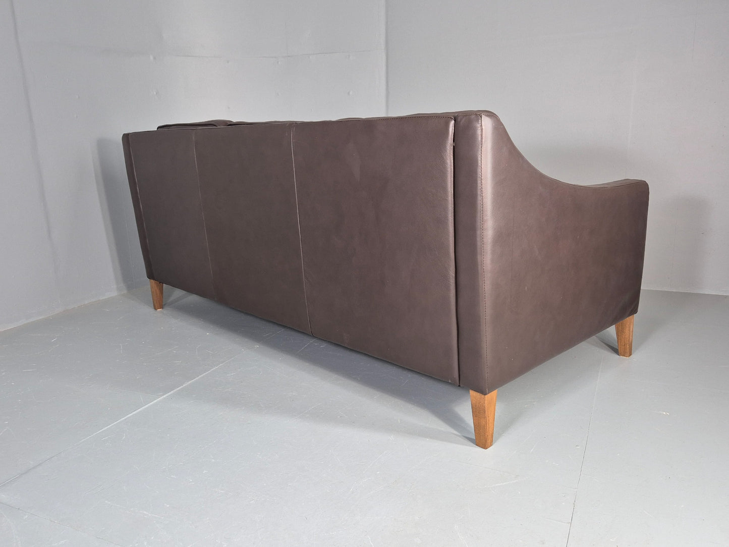 Vintage Scandinavian Style 3 Seat Sofa Sofa.com Brand Brown Leather EB12307