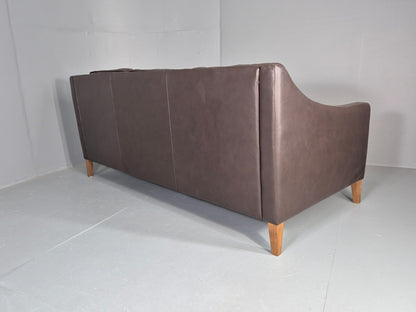 Vintage Scandinavian Style 3 Seat Sofa Sofa.com Brand Brown Leather EB12307
