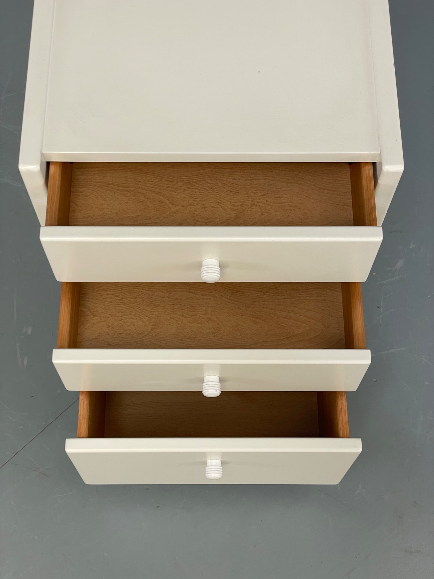 Vintage Hülsta Bedside Cabinet Chest of Drawers White 1990s EB12283