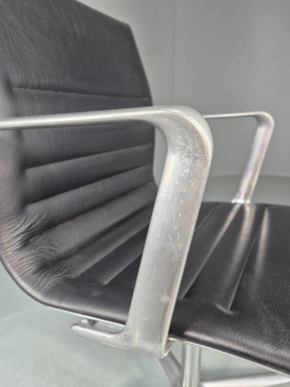 Vintage ICF Eames Style Office Chair Leather and Aluminium EB12242
