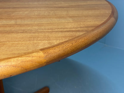 Vintage Teak Dining Table Circular Danish Retro Design 1970s EB12074
