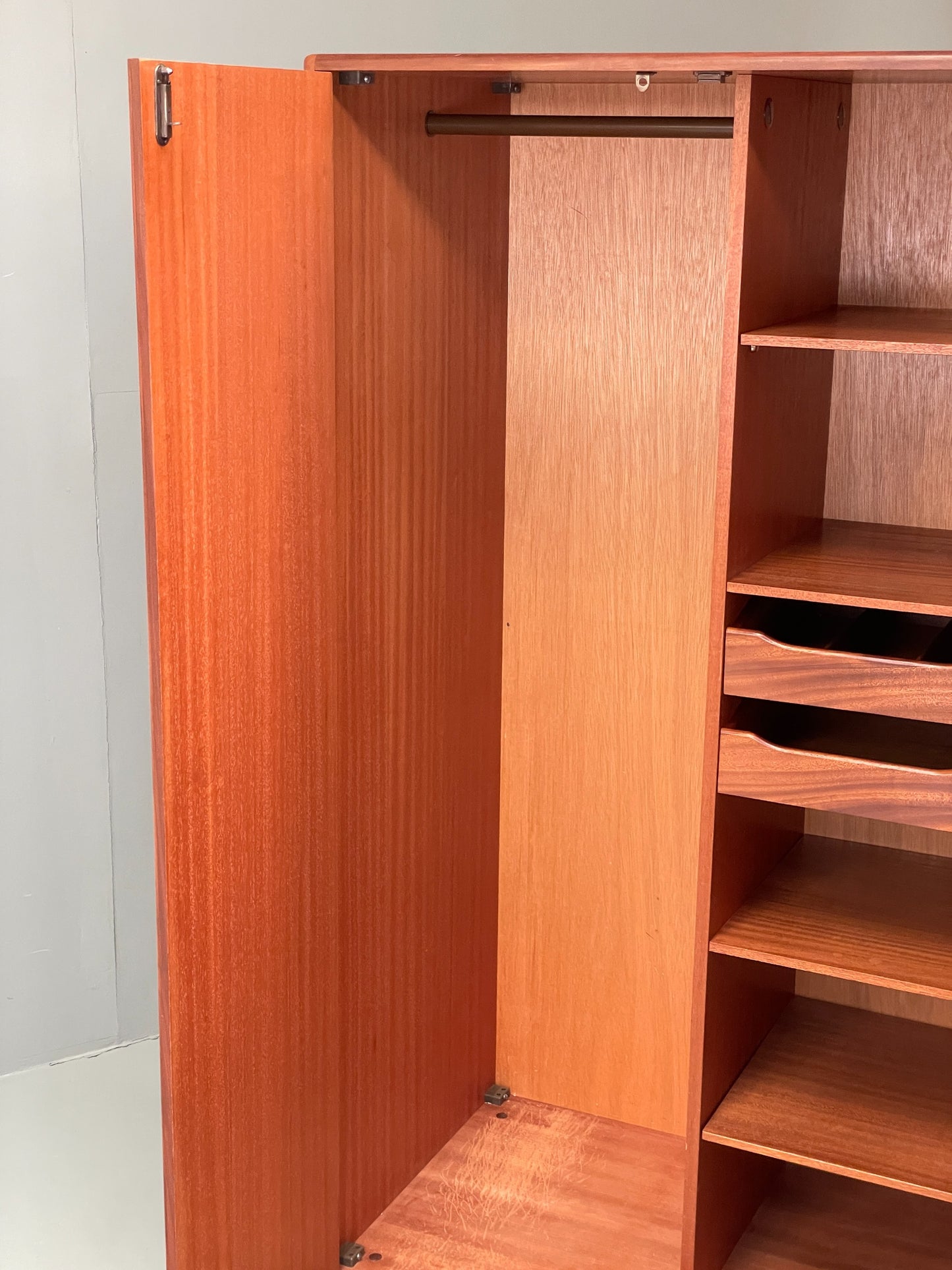 Vintage G-Plan Teak Wardrobe Clothes Rail Shelves Mid Century EB12206