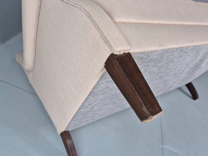 Vintage Danish 2 Seater Sofa Cottage Style Cotton Upholstery 1950s Retro EB12745