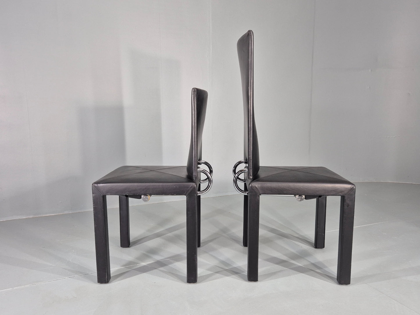 8 Vintage BB Italia Chairs Paolo Piva Leather Arcadia Model Post Modern EB12566