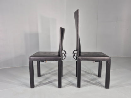 8 Vintage BB Italia Chairs Paolo Piva Leather Arcadia Model Post Modern EB12566