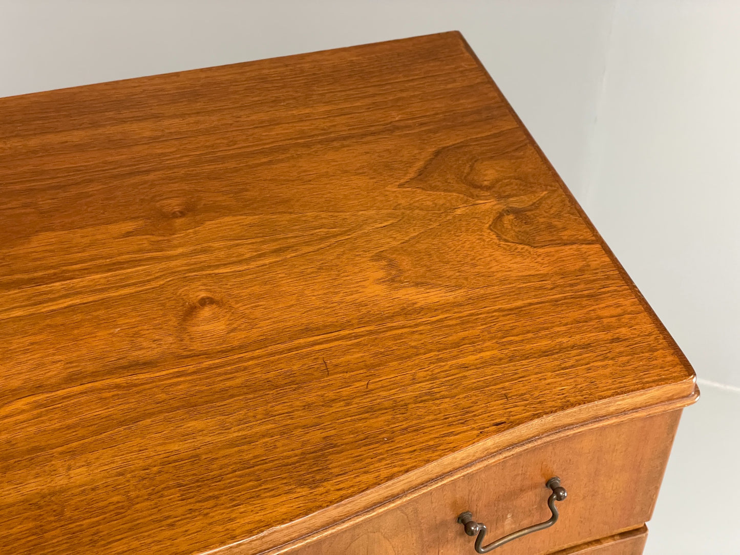 Vintage 1950s Walnut Tallboy Chest Of Drawers Danish Retro EB10830