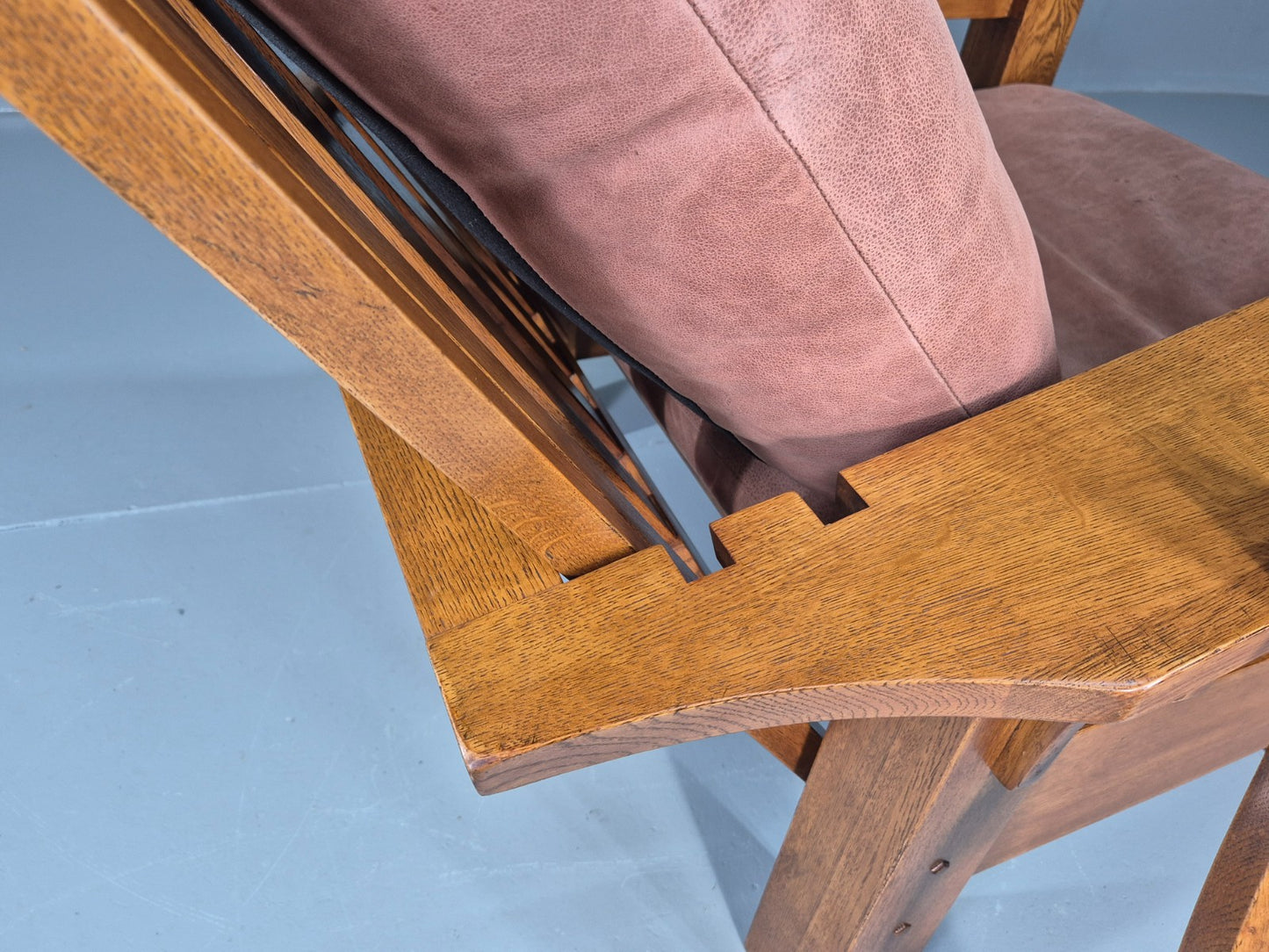 Vintage Stickley  Mission Chair Leather Upholstery Arts and Crafts Oak EB12483