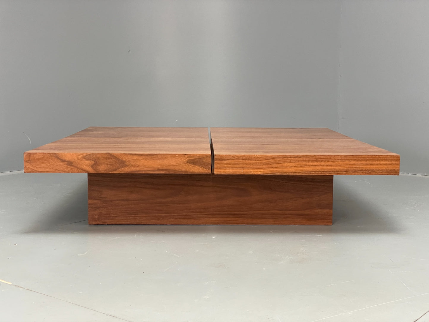 Square Coffee Table Walnut Modern Japanese Style With Storage EB12519
