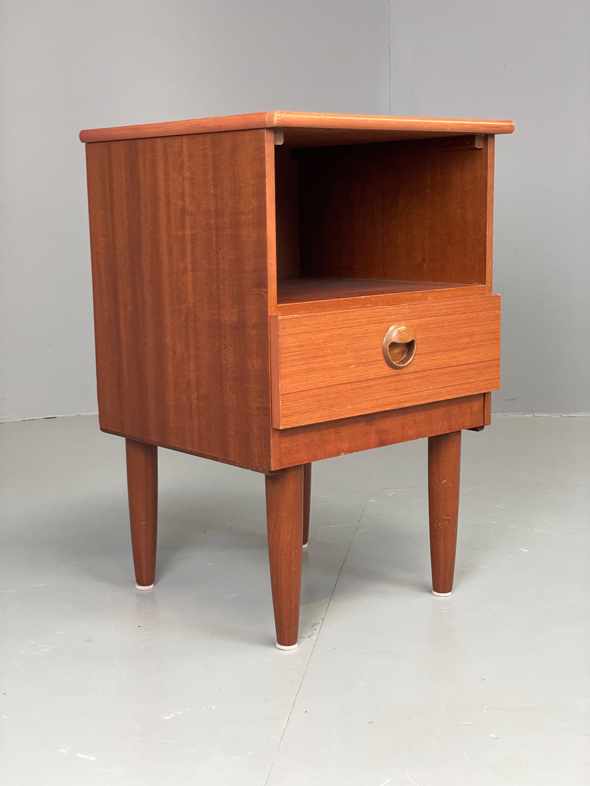 Vintage Teak Bedside Cabinet By Shreiber Mid Century Drawer Retro 1960s EB13166
