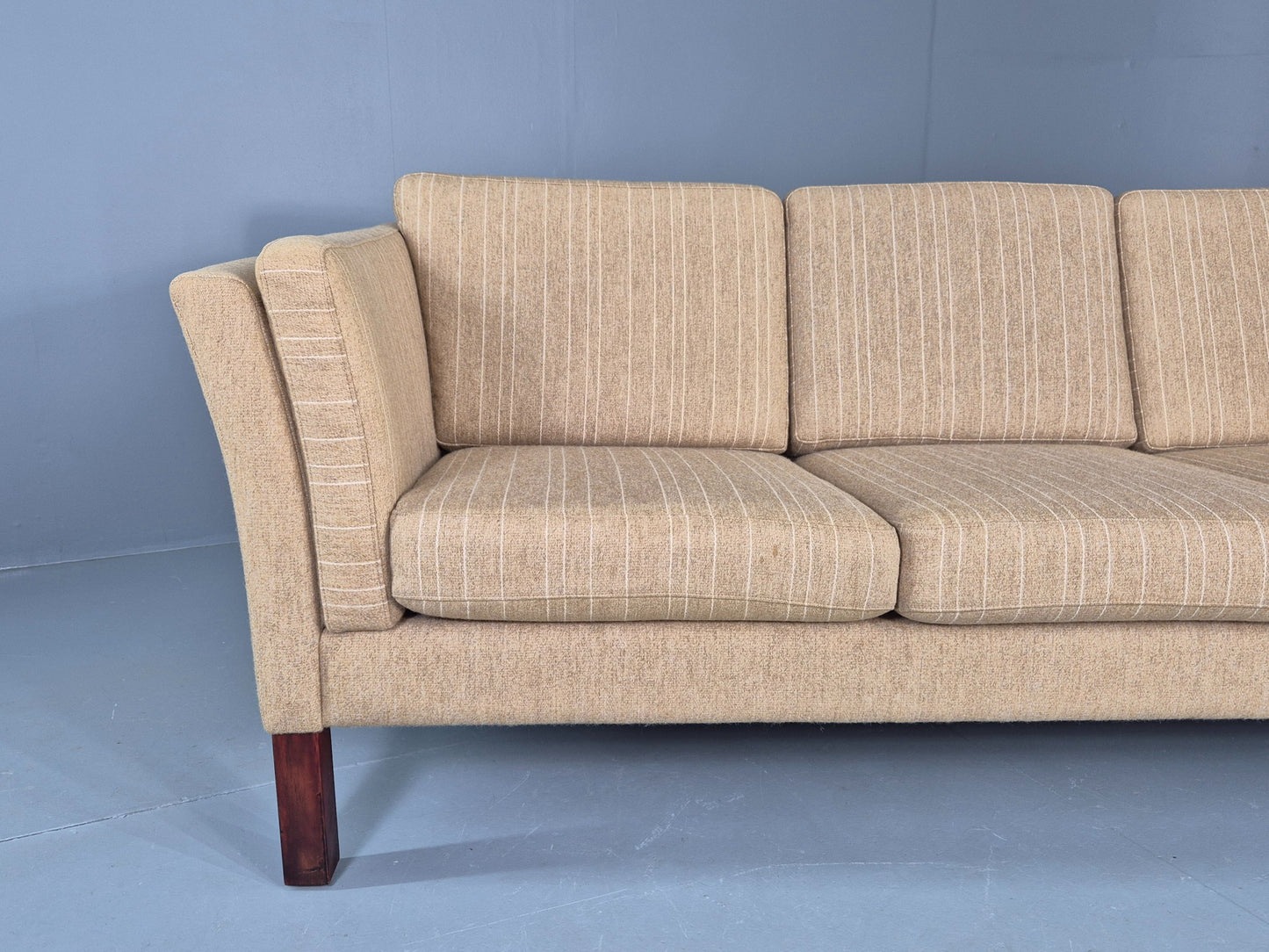 Vintage 3 Seater Sofa Danish Design 1980s Wool upholstery Retro MCM EB12543