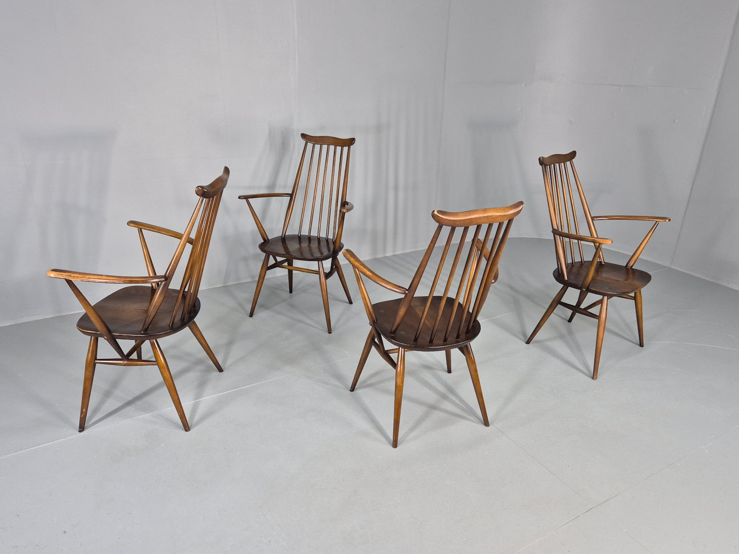 4 Ercol Goldsmith Elbow Carver Chairs 1960s Retro MCM Eb12592