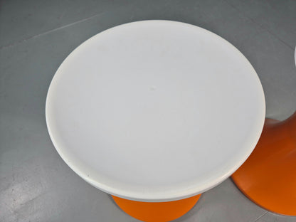2 Vintage Orange and White Tam Tam Stools Retro 1960s Pop Art EB12253