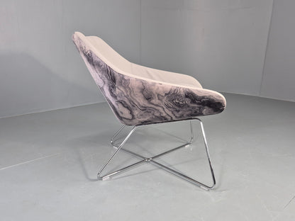 Vintage Retro Lounge Chair Allermuir A642 Two Tone Fabric Modern Design EB12804