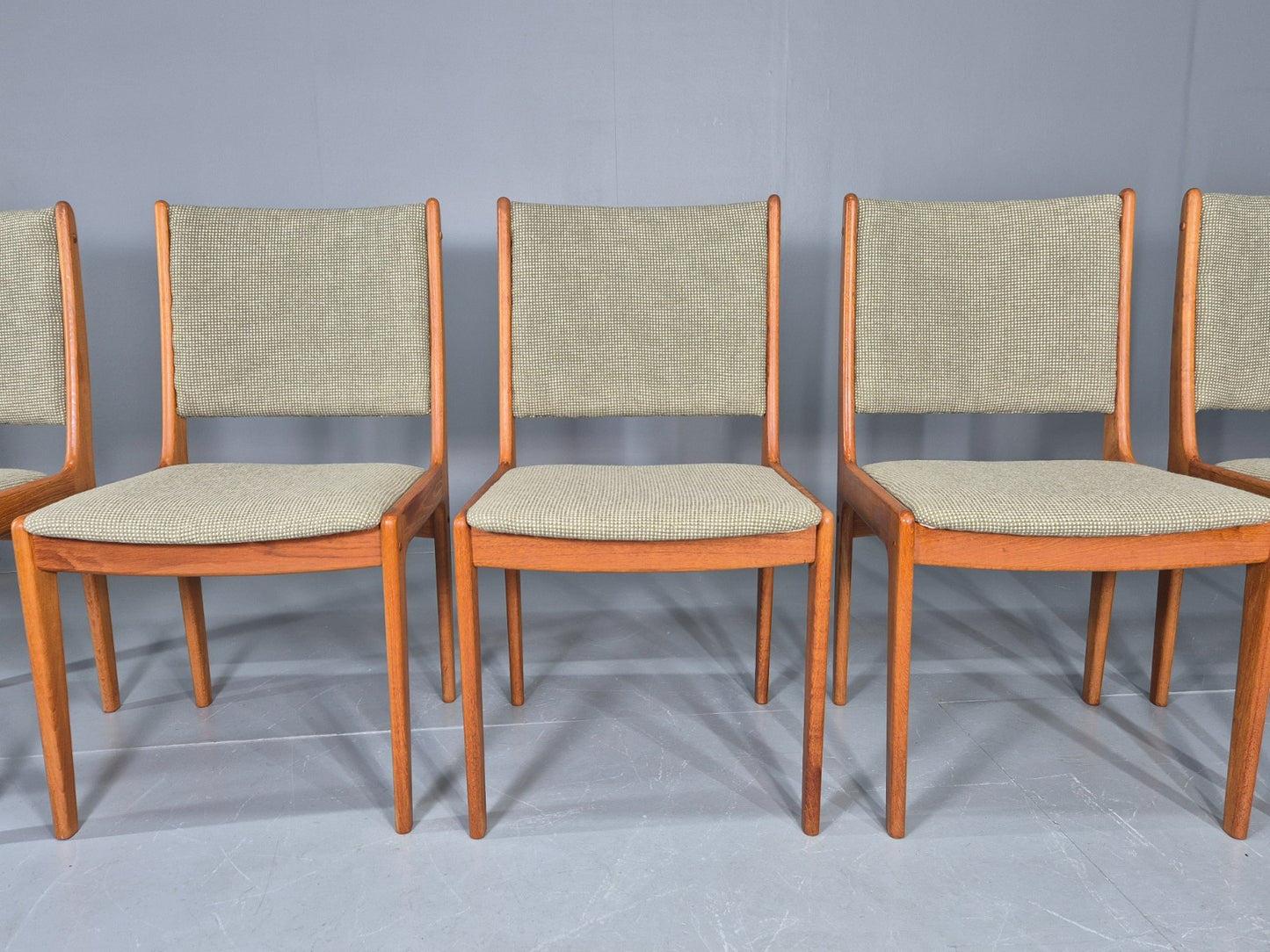6 Vintage Johannes Dining Chairs Teak Frame 1970s Danish Retro New Seats EB12166