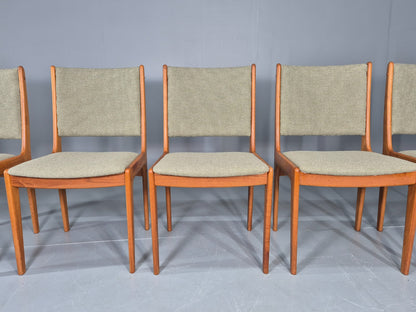 6 Vintage Johannes Dining Chairs Teak Frame 1970s Danish Retro New Seats EB12166