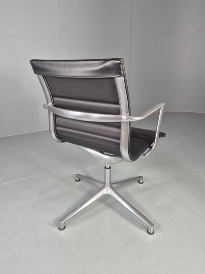 Vintage ICF Eames Style Office Chair Leather and Aluminium EB12241