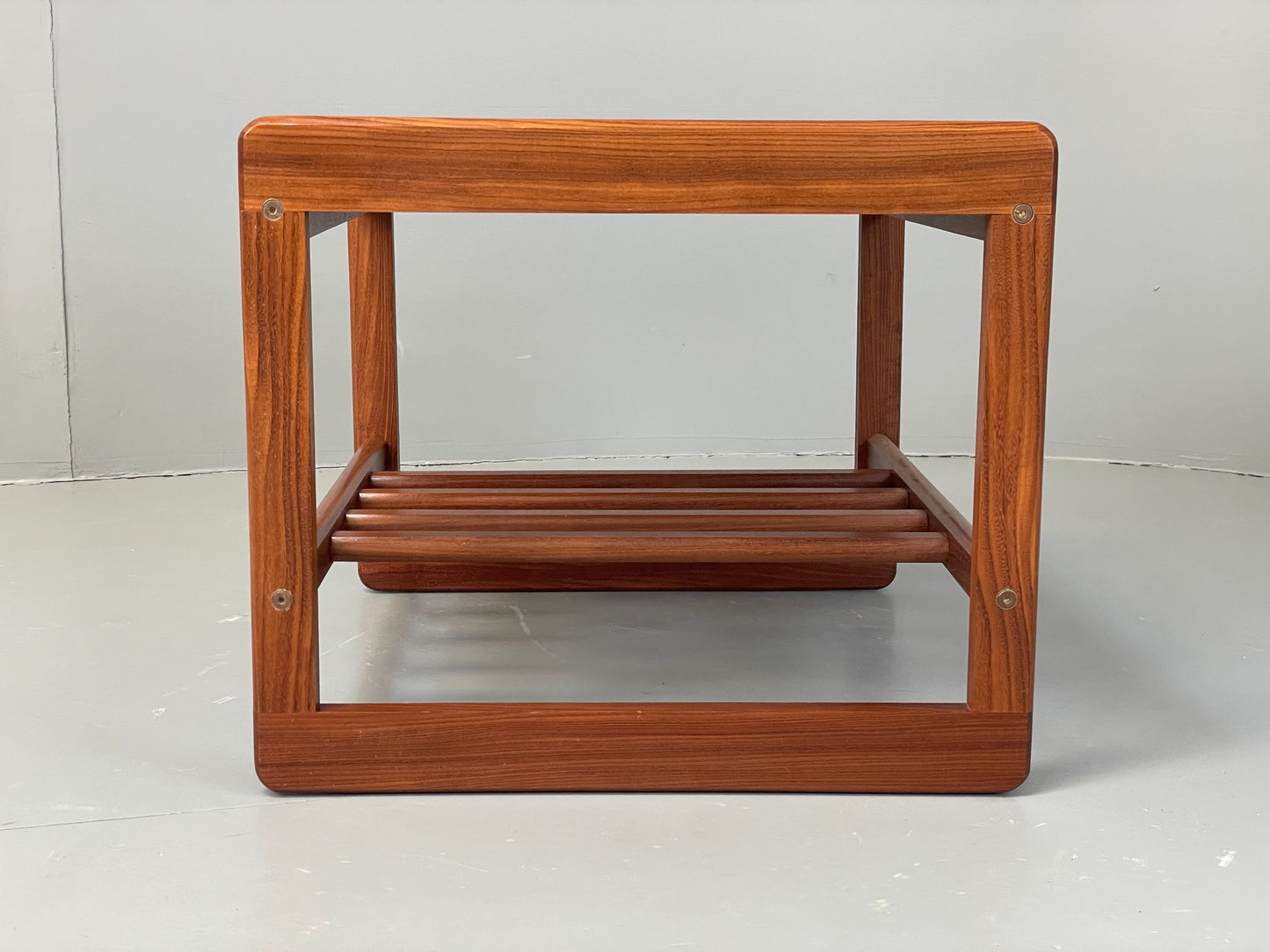 Vintage Side Table Teak Tile Topped 1970s Mid Century Retro Shelf EB12828