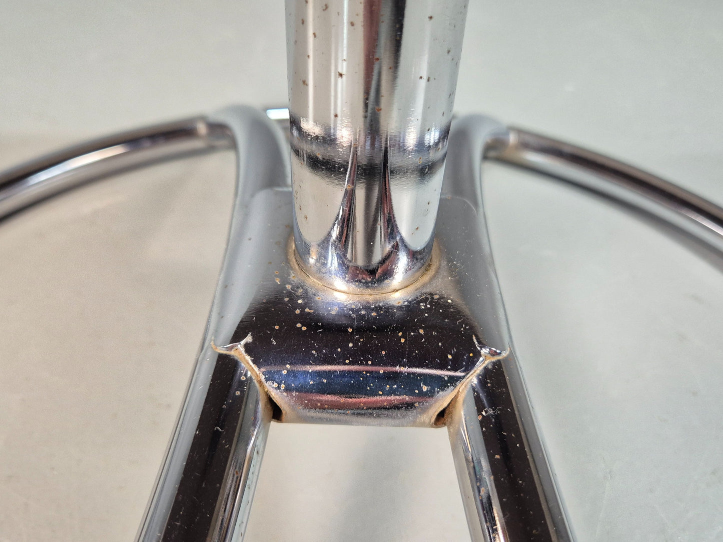 Vintage Mid Century Footstool Stressless 1970s Brown Leather Chrome EB07922