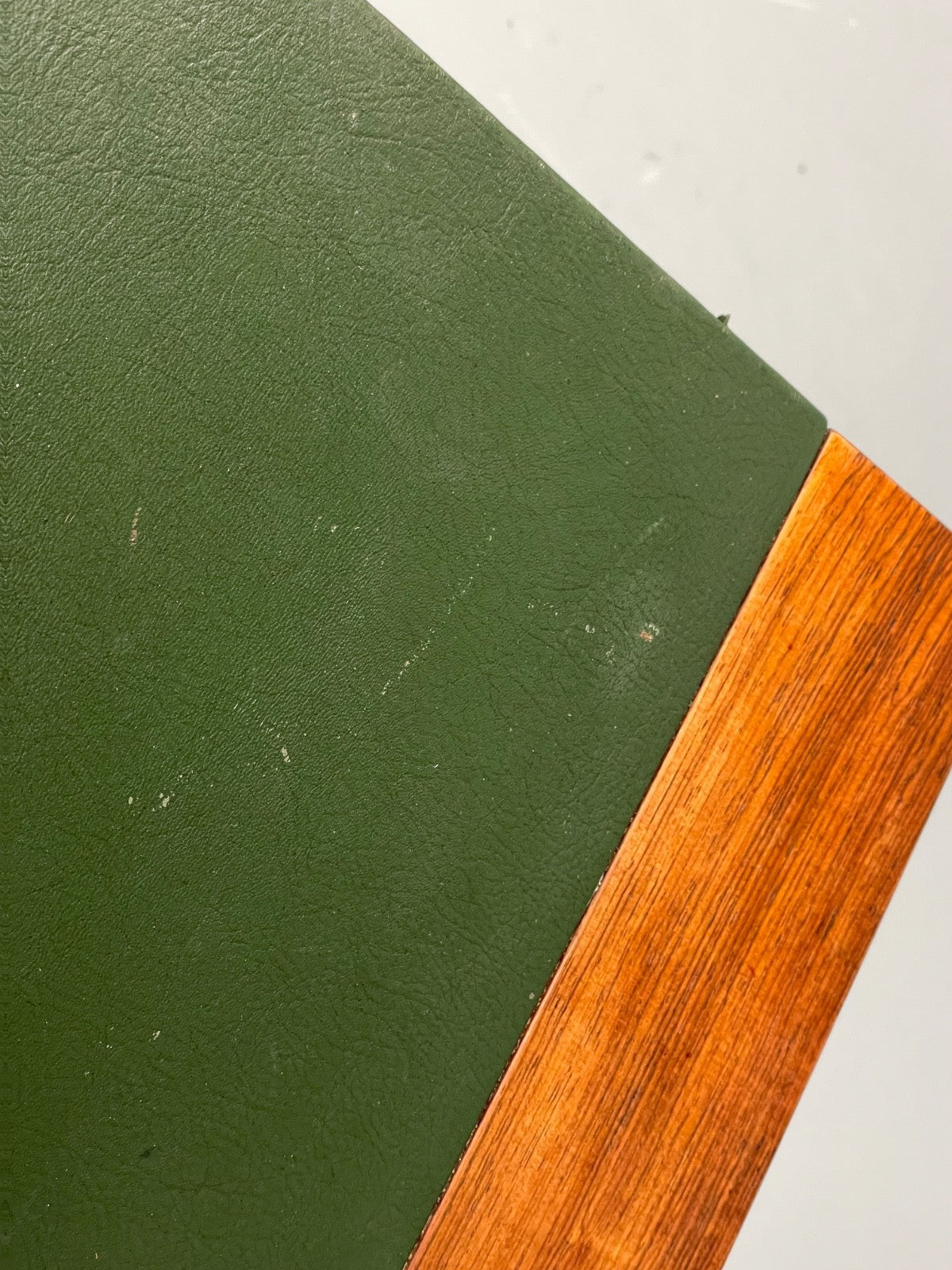 Vintage 1960s Side Table By Hans Olsen Sweden Green Leather Top EB11186