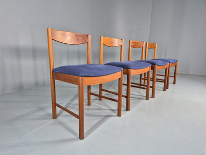 4 Mid Century Dining Chairs Teak Frame McIntosh 1970s Retro EB12161