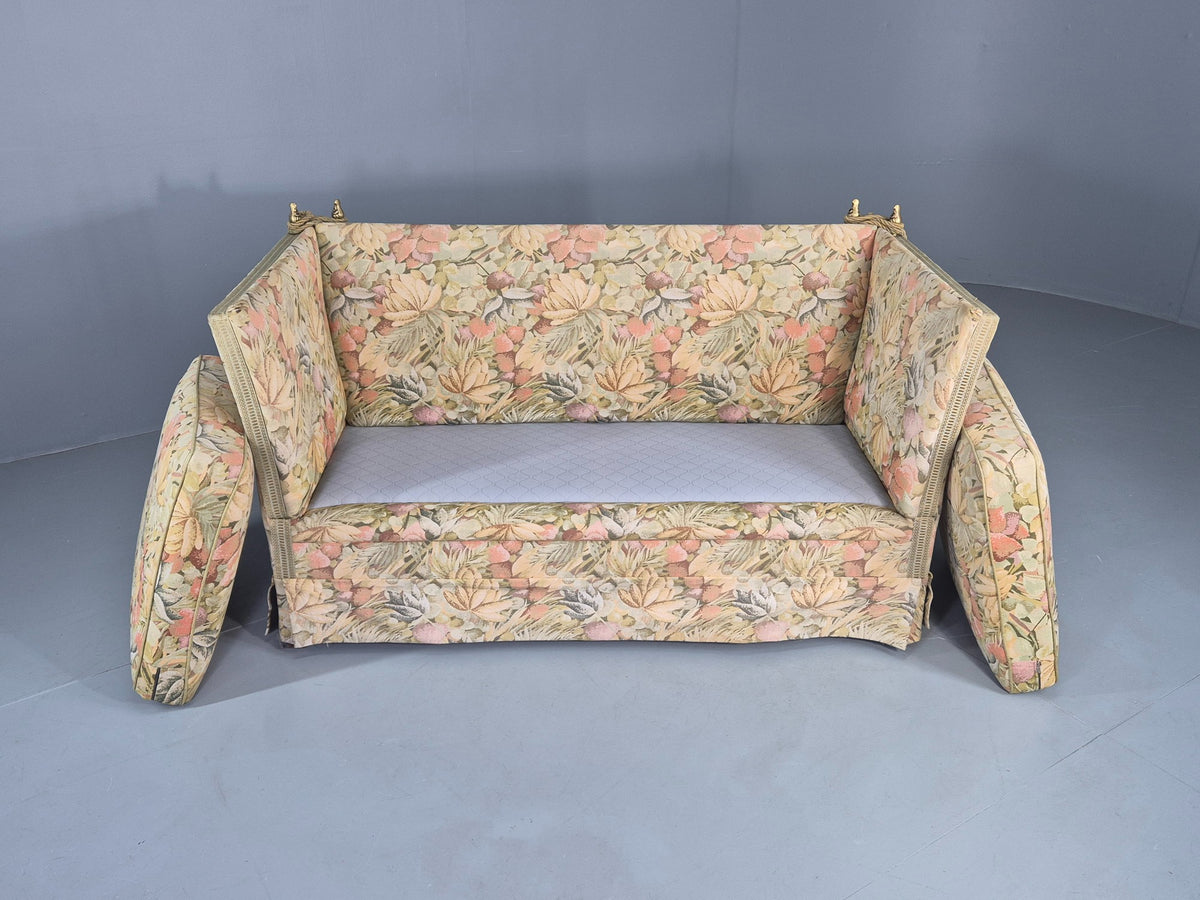 Vintage Danish 2 Seater Sofa Knole Style Drop End Floral Cotton EB12721