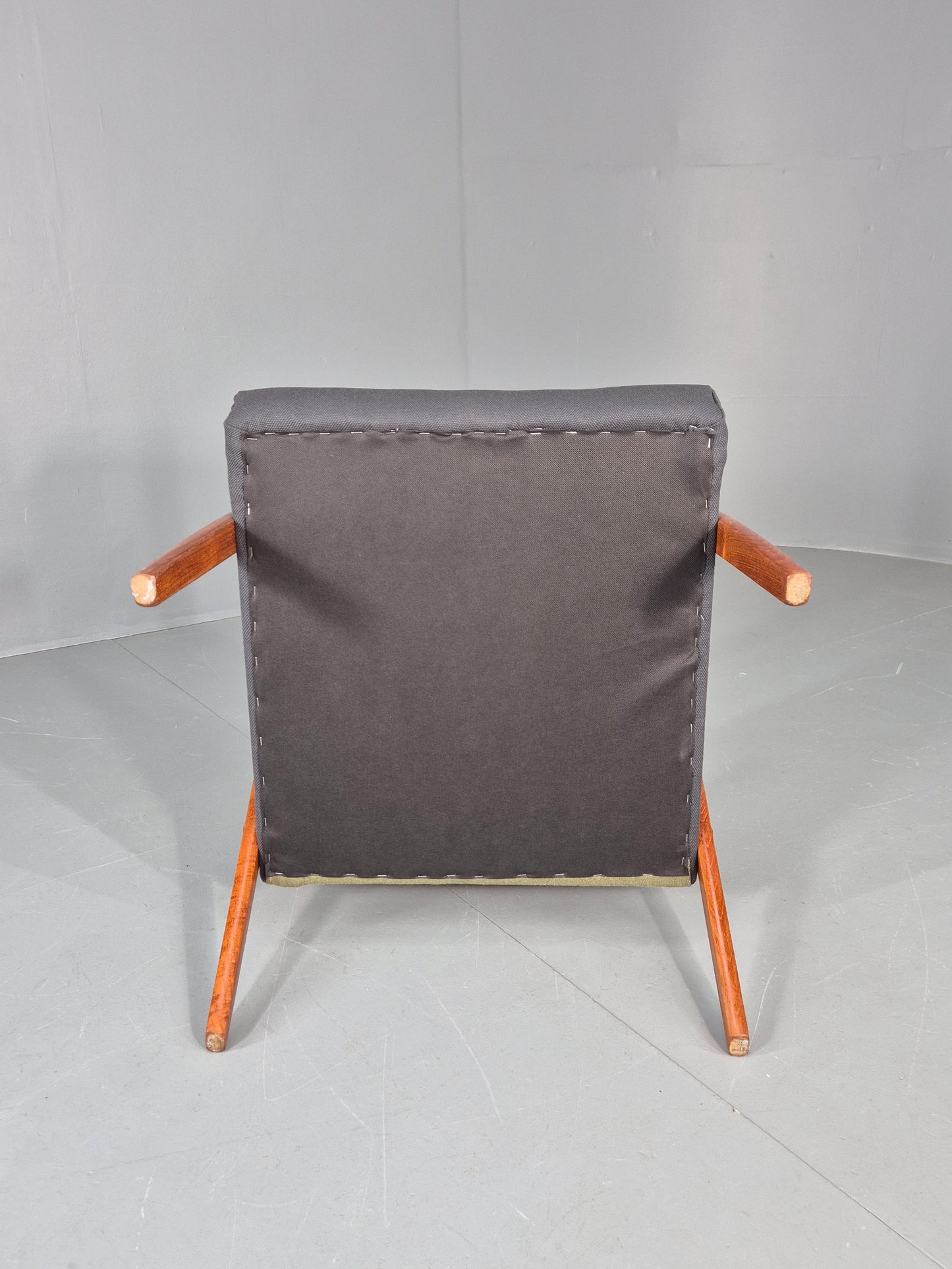 Vintage Mid Century Danish Lounge Chair Teak Frame High Back 1960s Retro EB12125