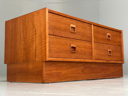 Vintage Drawers Teak 1970s Danish Mid Century Retro TV Unit EB12610