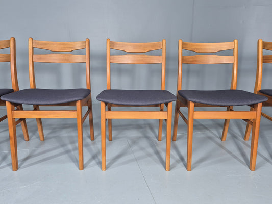 6 Vintage Danish Dining Chairs Farstrup Beech and Teak Retro 1960s EB12103
