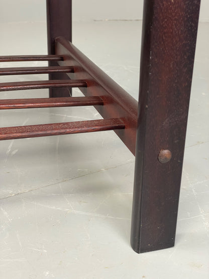 Vintage Danish Coffee Table Retro 1970s Darkwood With Magazine Rack EB12221