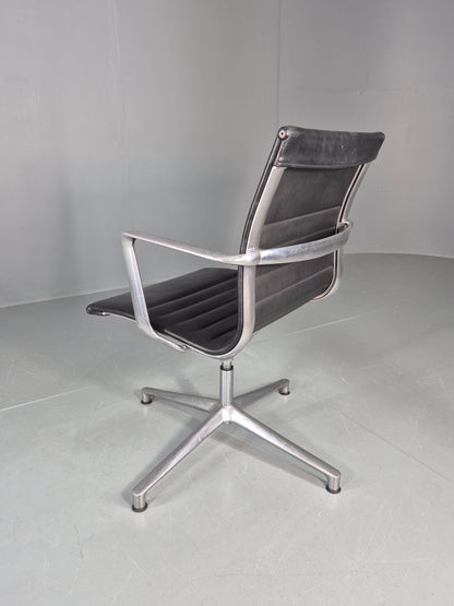 Vintage ICF Eames Style Office Chair Leather and Aluminium EB12240
