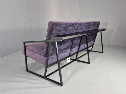 Vintage 3 Seater Sofa Modern Design Orange Box Lossit Purple Velvet  EB12801