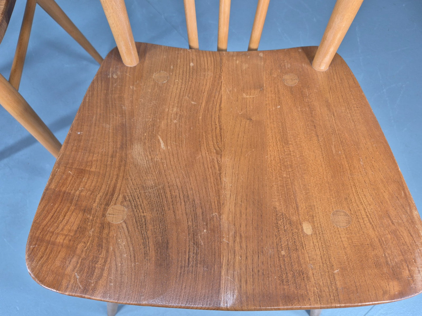 2 Vintage Ercol 391 Dining Chairs beech and Elm 1960s Retro EB12234