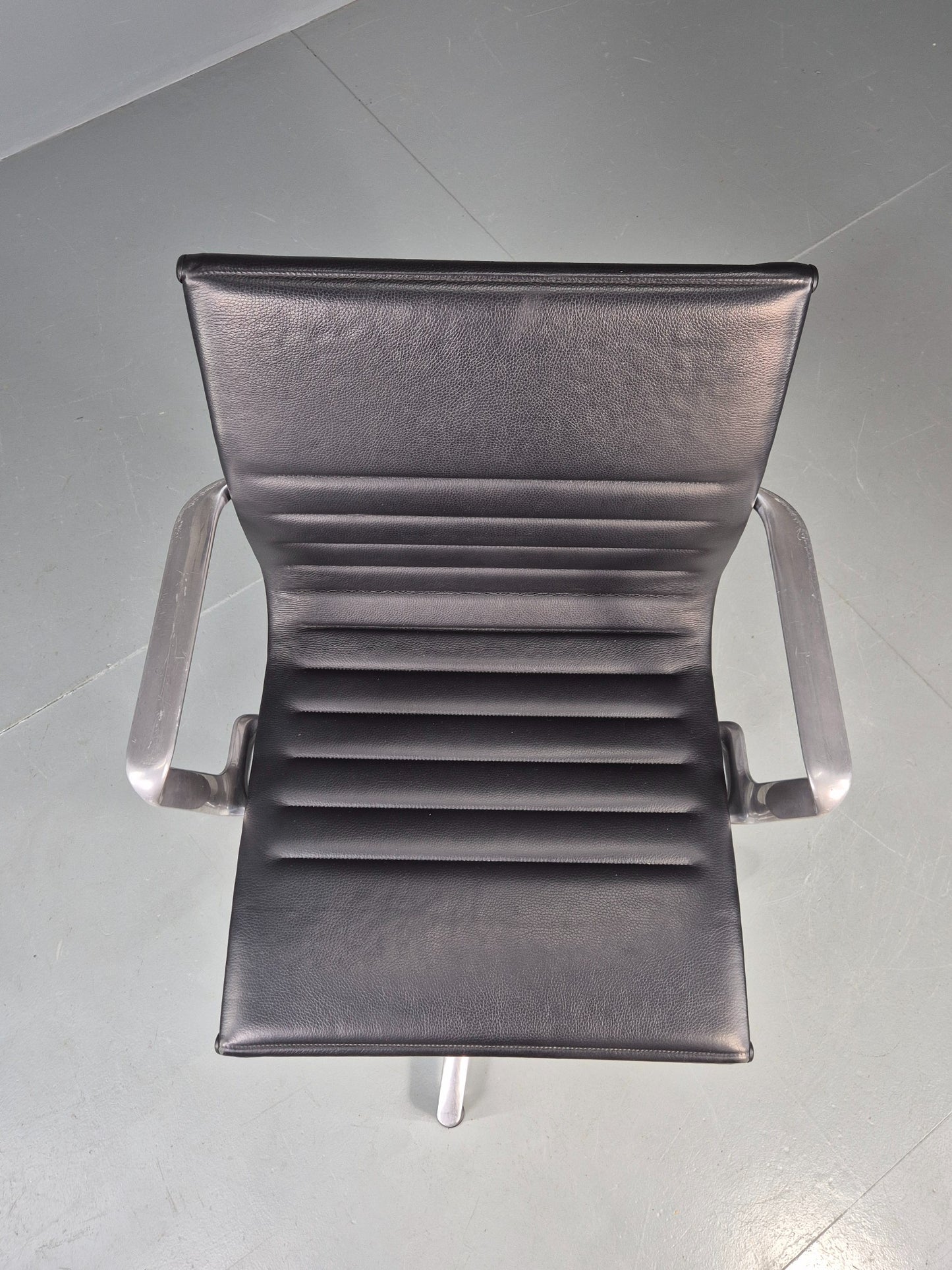 Vintage ICF Eames Style Office Chair Leather and Aluminium EB12243