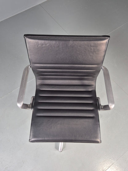 Vintage ICF Eames Style Office Chair Leather and Aluminium EB12243