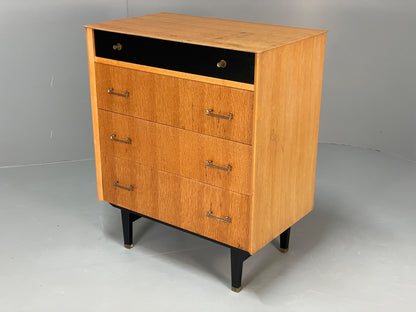 Vintage Chest Of Drawers By Limelight 1960s Oak Veneer Black Mid Century EB13119