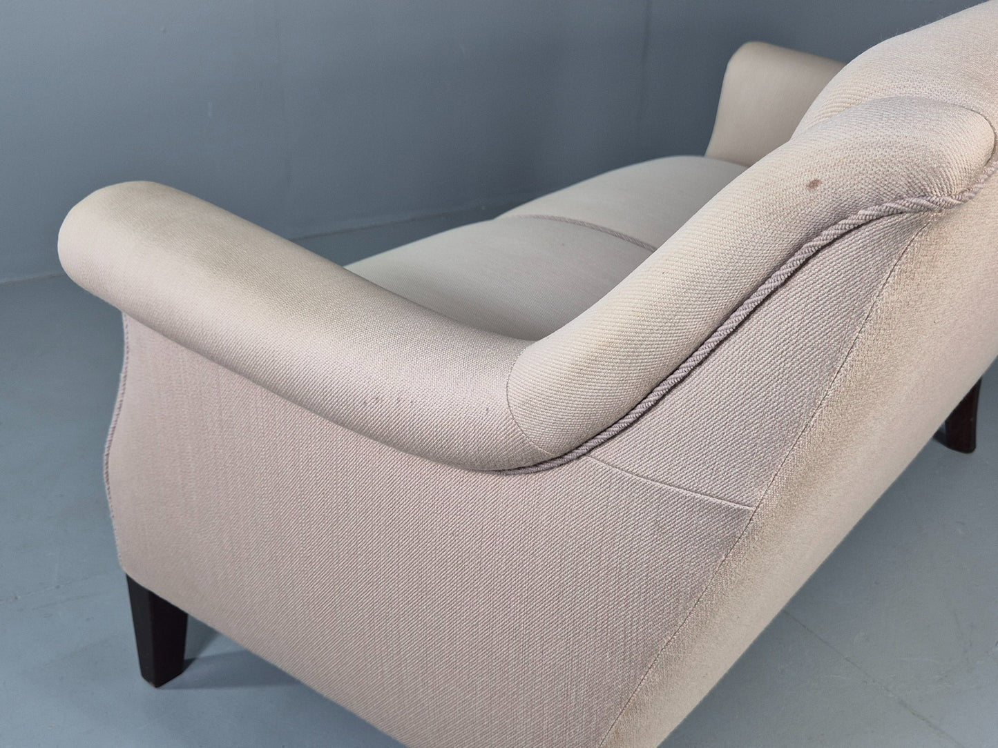Vintage Danish 2 Seater Sofa Cottage Style Cotton Upholstery 1950s Retro EB12745