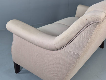 Vintage Danish 2 Seater Sofa Cottage Style Cotton Upholstery 1950s Retro EB12745